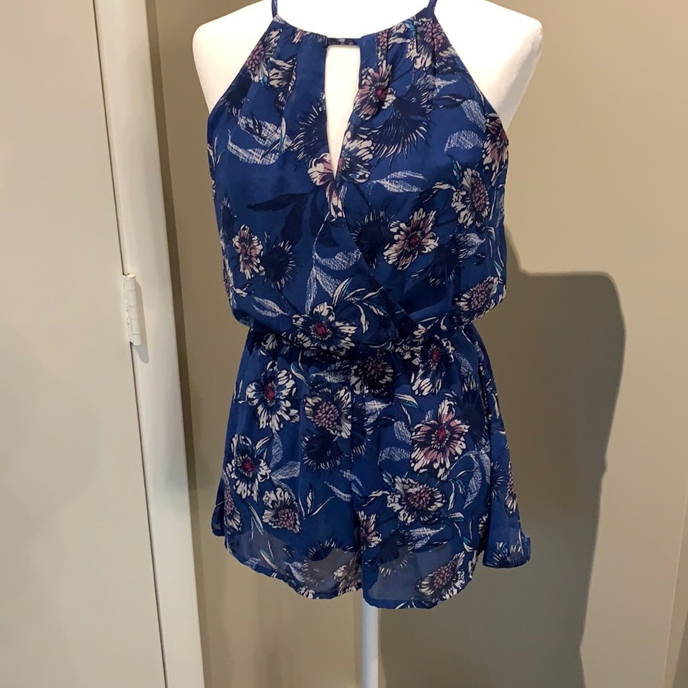 Blue floral romper